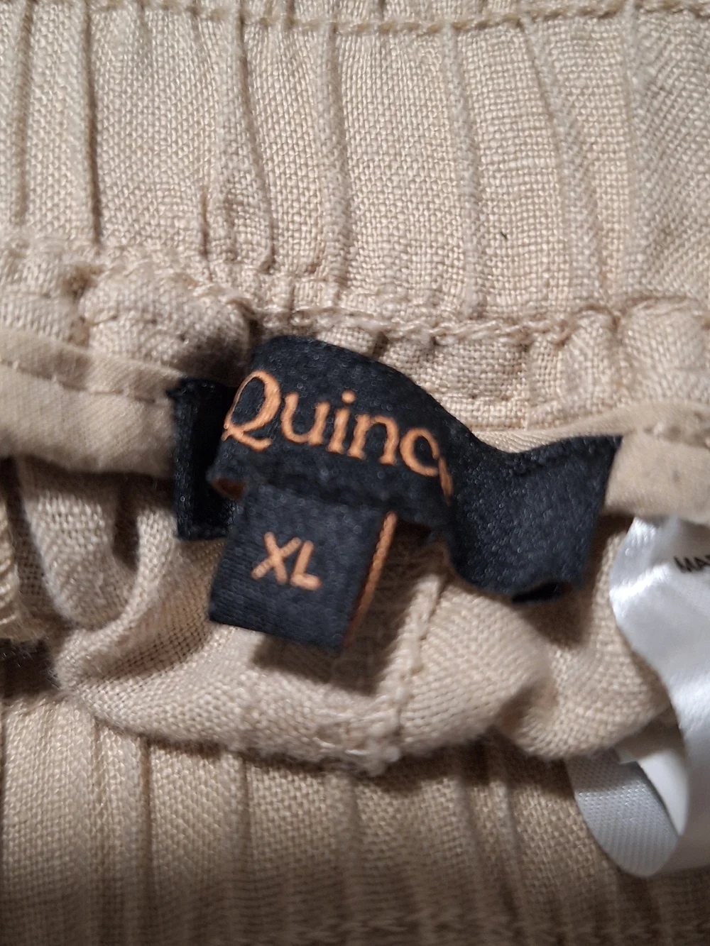Quince Relaxed Drawstring 100% Linen Pants - Beige Size XL